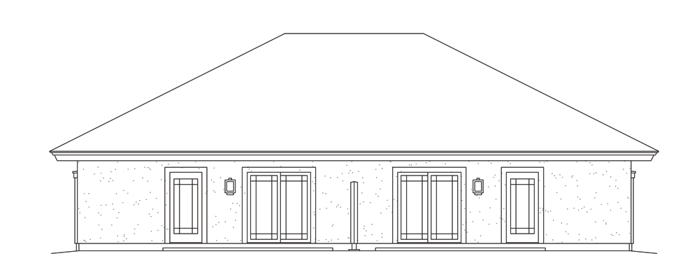 Home Plan Rear Elevation of this 2-Bedroom,2040 Sq Ft Plan -138-1279