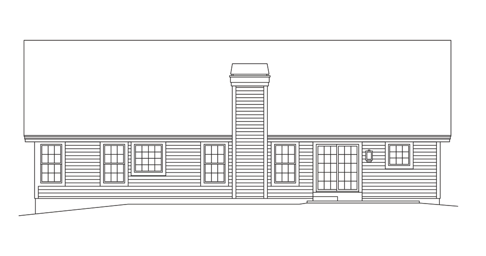 Home Plan Rear Elevation of this 3-Bedroom,1740 Sq Ft Plan -138-1282