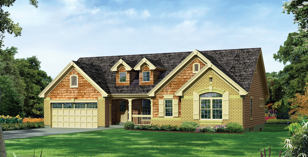 Front elevation of Country home (ThePlanCollection: House Plan #138-1282)
