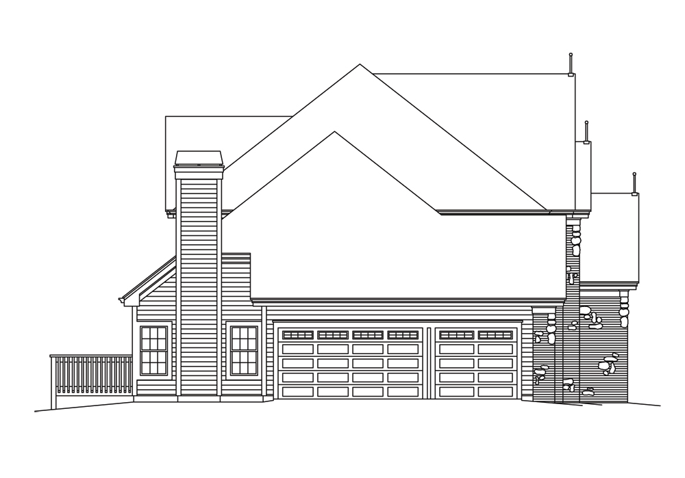 Home Plan Left Elevation of this 4-Bedroom,4465 Sq Ft Plan -138-1283