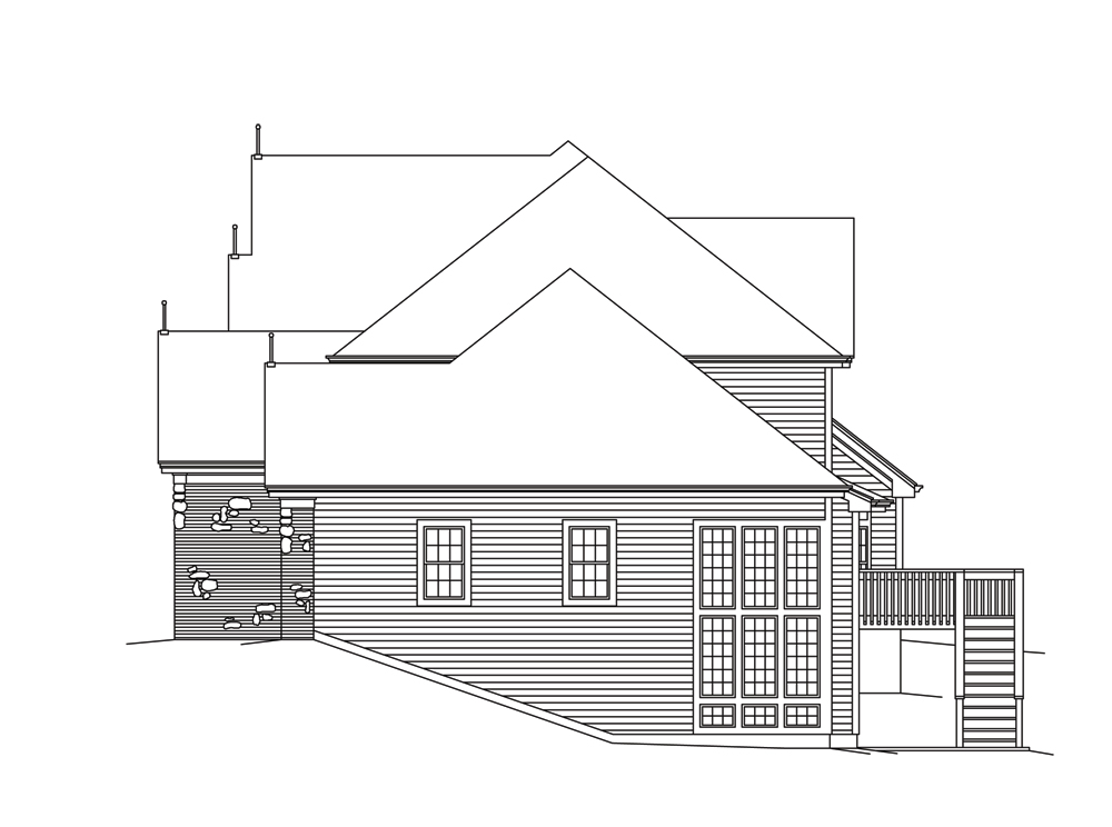 Home Plan Right Elevation of this 4-Bedroom,4465 Sq Ft Plan -138-1283