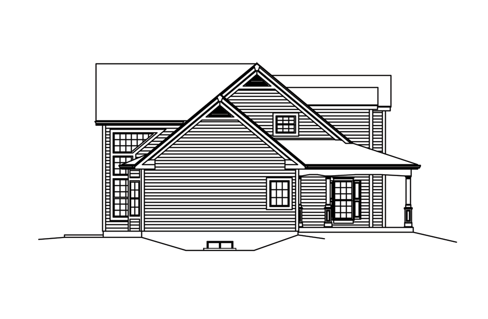 Home Plan Left Elevation of this 4-Bedroom,3782 Sq Ft Plan -138-1288