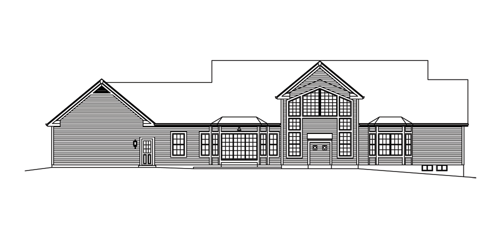 Home Plan Rear Elevation of this 4-Bedroom,3782 Sq Ft Plan -138-1288