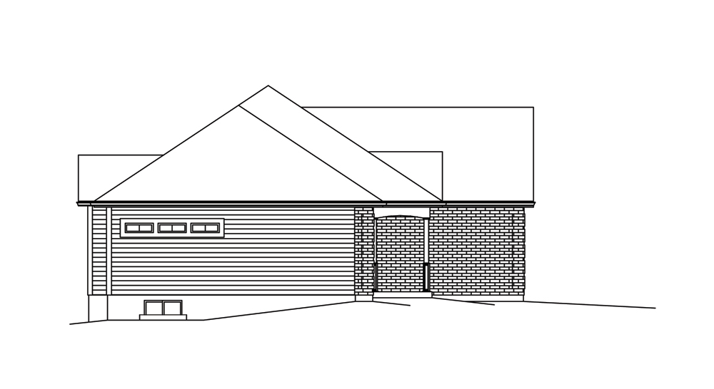 Home Plan Left Elevation of this 3-Bedroom,1562 Sq Ft Plan -138-1289
