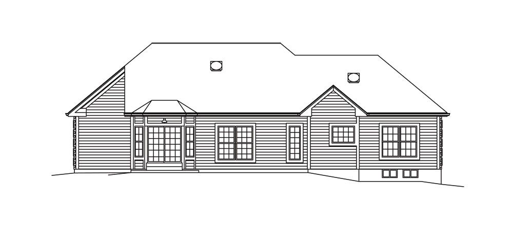 Home Plan Rear Elevation of this 3-Bedroom,1562 Sq Ft Plan -138-1289