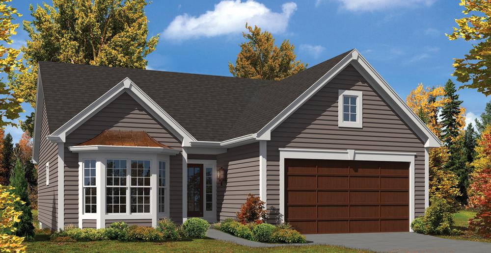 Front elevation of Ranch home (ThePlanCollection: House Plan #138-1301)