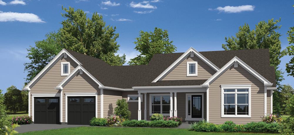 Front elevation of Ranch home (ThePlanCollection: House Plan #138-1304)