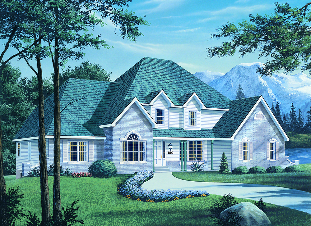 Front View of this 4-Bedroom, 3368 Sq Ft Plan - 138-1307