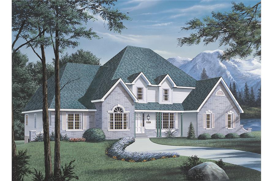Front View of this 4-Bedroom, 3368 Sq Ft Plan - 138-1307