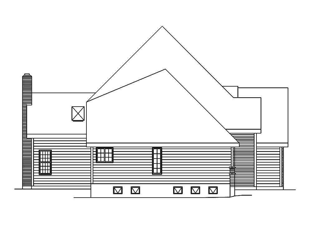 Home Plan Left Elevation of this 4-Bedroom,3368 Sq Ft Plan -138-1307