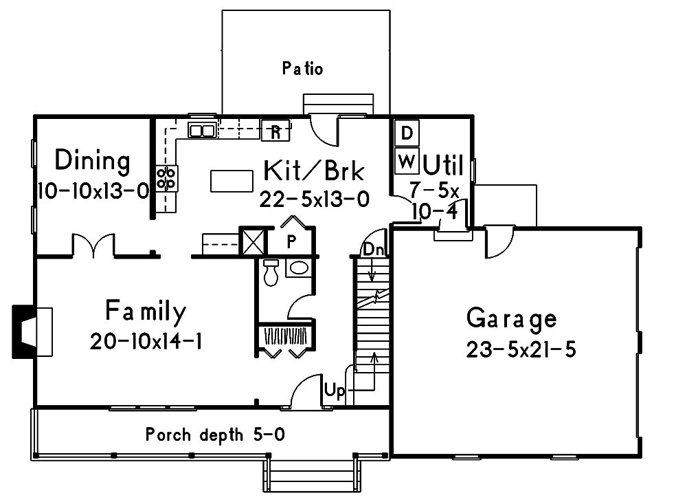 Floor Plan First Story of Country Plan #138-1309