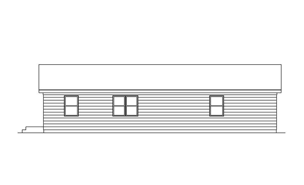 Home Plan Rear Elevation of this 4-Bedroom,1300 Sq Ft Plan -138-1313
