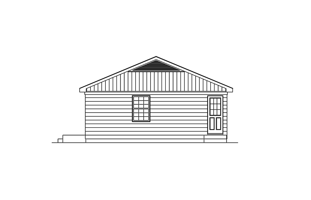Home Plan Right Elevation of this 4-Bedroom,1300 Sq Ft Plan -138-1313