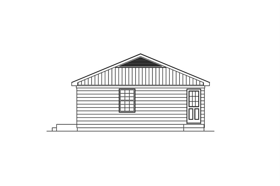 Home Plan Right Elevation of this 4-Bedroom,1300 Sq Ft Plan -138-1313