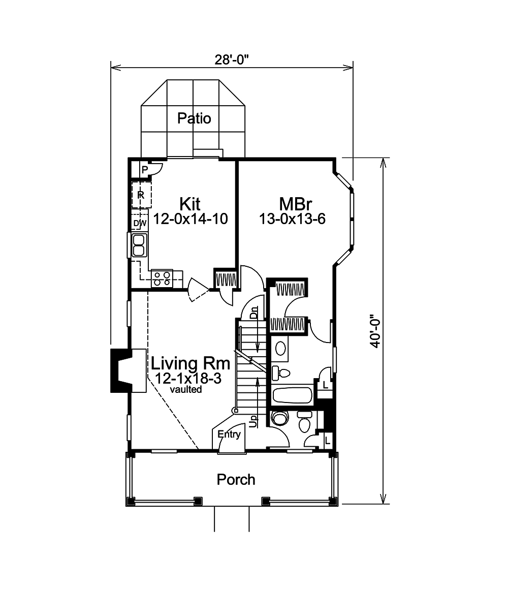 Floor Plan First Story of Country Plan #138-1319