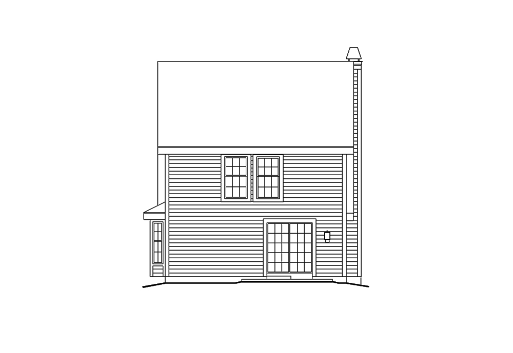 Home Plan Rear Elevation of this 3-Bedroom,1299 Sq Ft Plan -138-1319