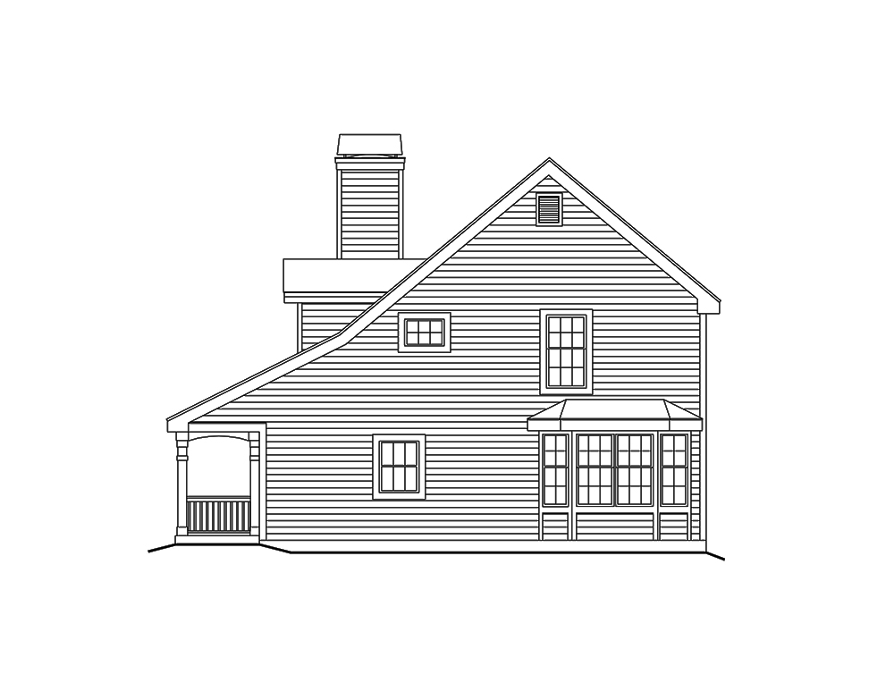 Home Plan Right Elevation of this 3-Bedroom,1299 Sq Ft Plan -138-1319