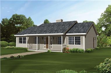 3-Bedroom, 1364 Sq Ft Country House Plan - 138-1324 - Front Exterior