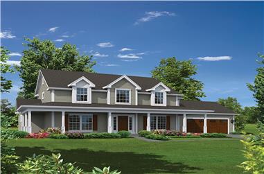 3-Bedroom, 2555 Sq Ft Country House Plan - 138-1336 - Front Exterior