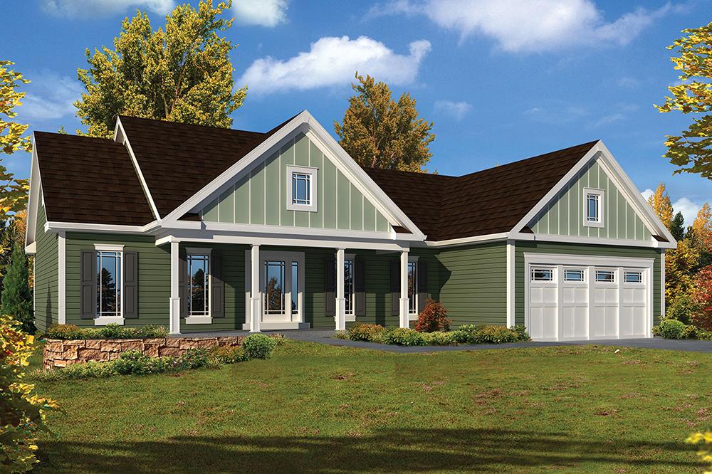 Front elevation of Country home (ThePlanCollection: House Plan #138-1338)