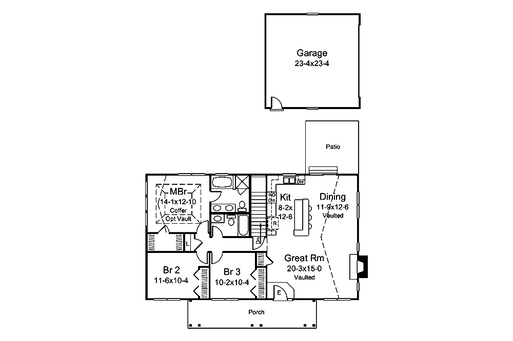 Floor Plan First Story of Country Plan #138-1339