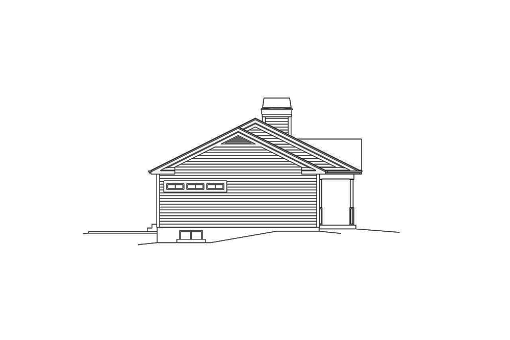 Home Plan Left Elevation of this 3-Bedroom,1368 Sq Ft Plan -138-1339