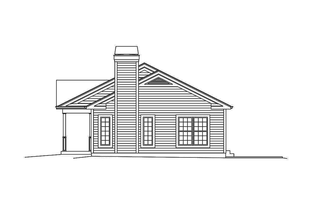 Home Plan Right Elevation of this 3-Bedroom,1368 Sq Ft Plan -138-1339