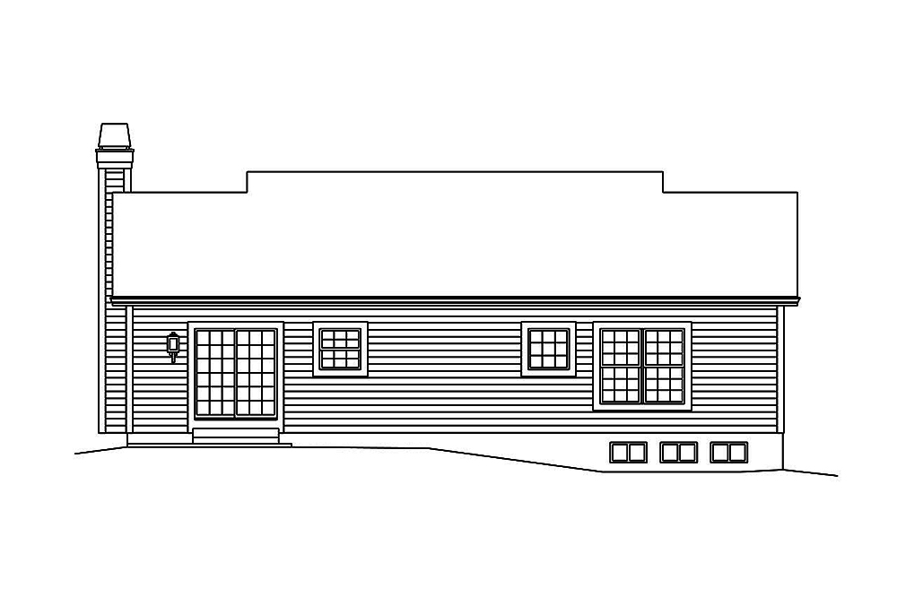 Home Plan Rear Elevation of this 3-Bedroom,1368 Sq Ft Plan -138-1339