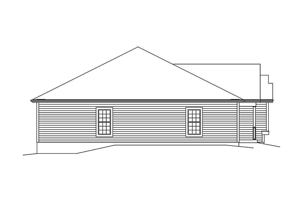Home Plan Left Elevation of this 2-Bedroom,1366 Sq Ft Plan -138-1343
