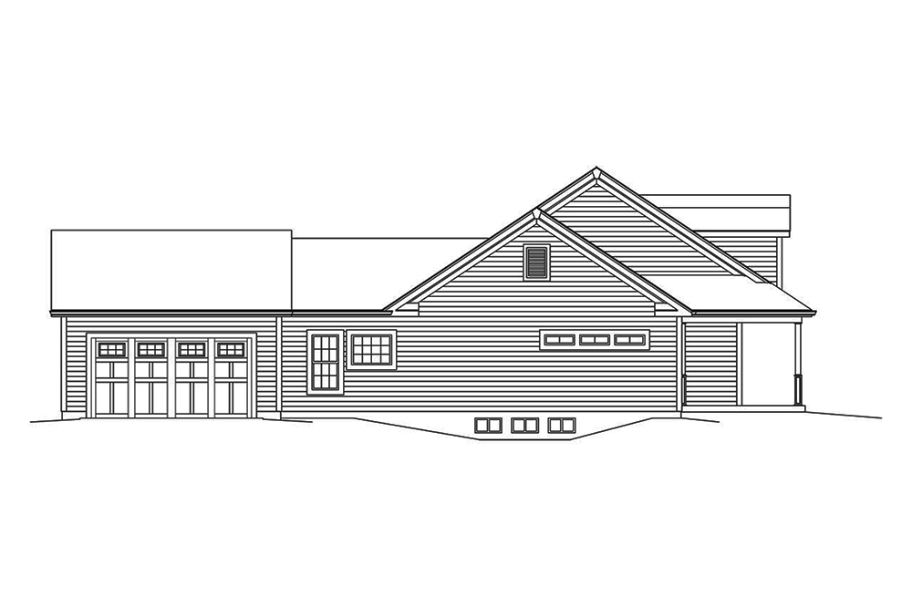 Home Plan Left Elevation of this 4-Bedroom,2392 Sq Ft Plan -138-1346