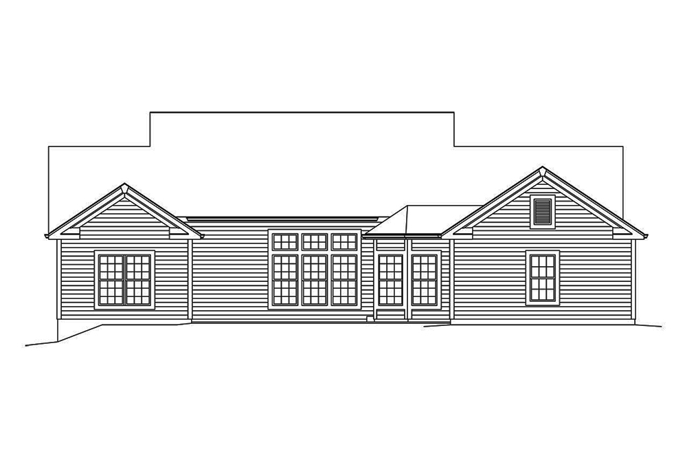 Home Plan Rear Elevation of this 4-Bedroom,2392 Sq Ft Plan -138-1346