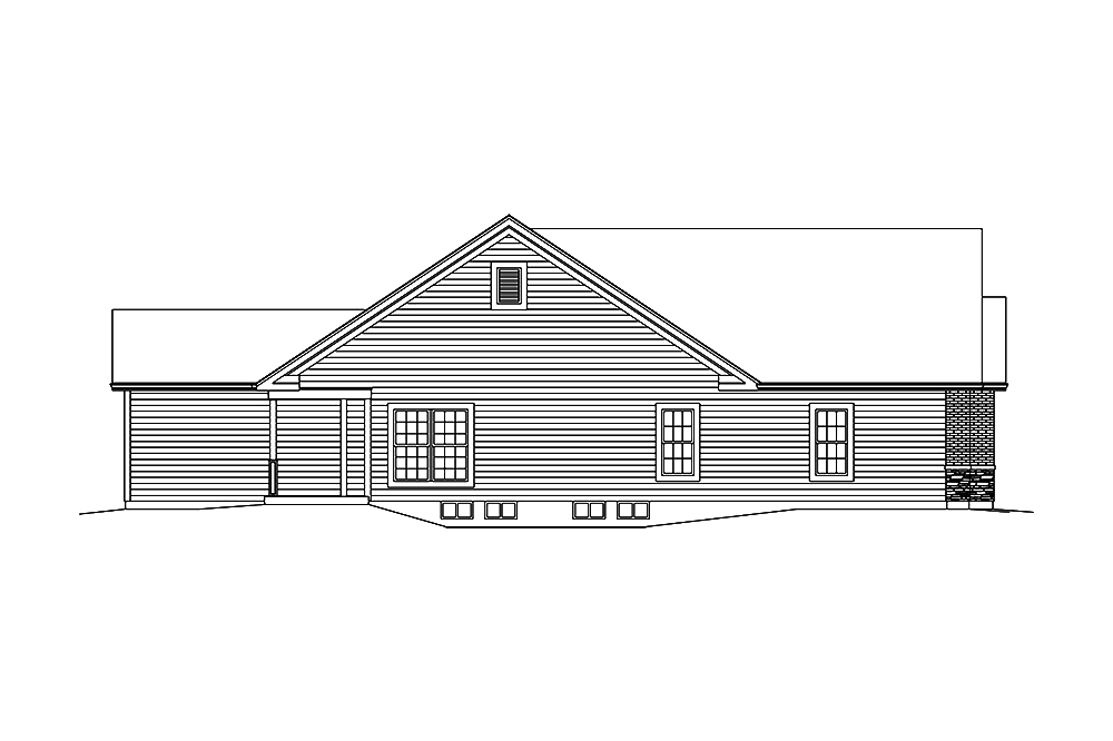 Home Plan Left Elevation of this 3-Bedroom,1759 Sq Ft Plan -138-1349