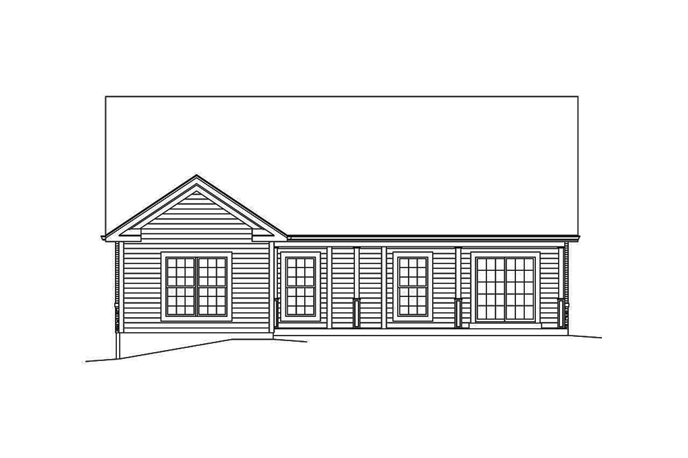 Home Plan Rear Elevation of this 3-Bedroom,1759 Sq Ft Plan -138-1349