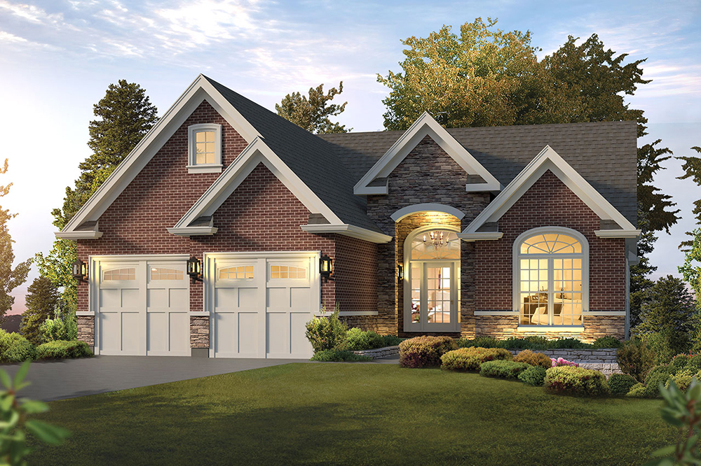 Front elevation of Craftsman home (ThePlanCollection: House Plan #138-1349)