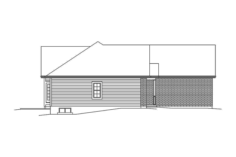 Home Plan Left Elevation of this 3-Bedroom,1863 Sq Ft Plan -138-1352