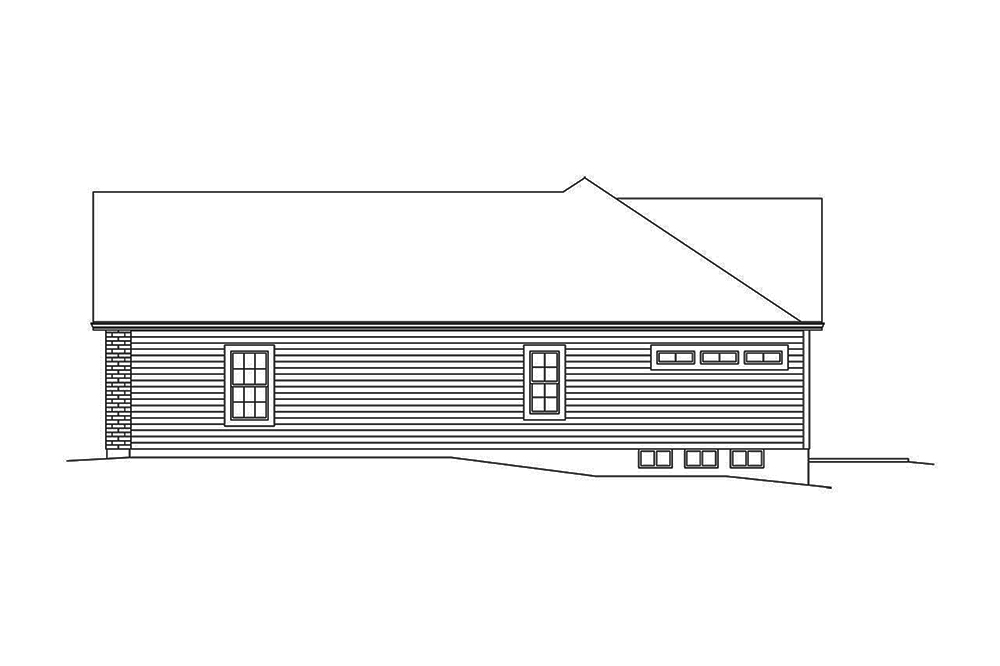Home Plan Right Elevation of this 3-Bedroom,1863 Sq Ft Plan -138-1352