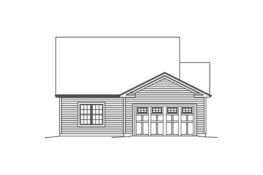 Home Plan Rear Elevation of this 3-Bedroom,2035 Sq Ft Plan -138-1355