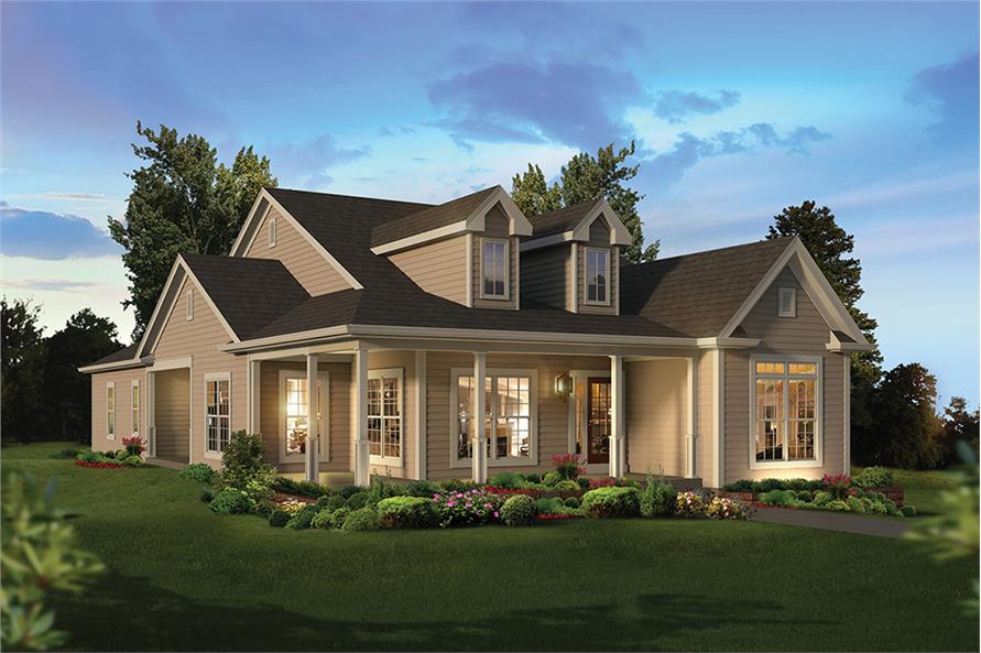 Front elevation of Country home (ThePlanCollection: House Plan #138-1355)