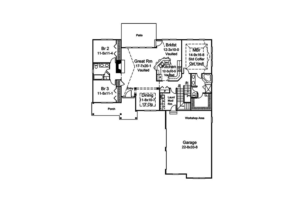 Floor Plan First Story of Country Plan #138-1361