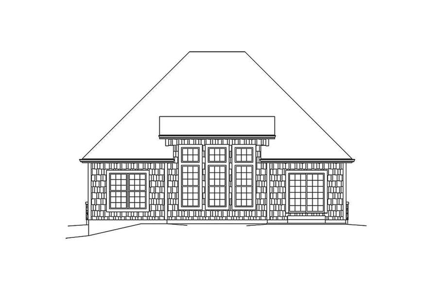 Home Plan Rear Elevation of this 2-Bedroom,1615 Sq Ft Plan -138-1362