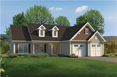 3-Bedroom, 2100 Sq Ft Country Home Plan - 138-1363 - Main Exterior
