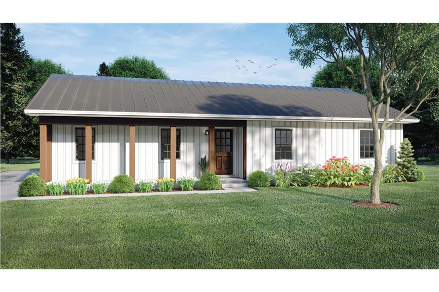Front View of this 3-Bedroom,1400 Sq Ft Plan -138-1429