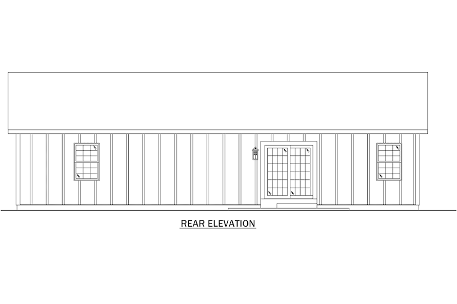 Home Plan Rear Elevation of this 3-Bedroom,1400 Sq Ft Plan -138-1429