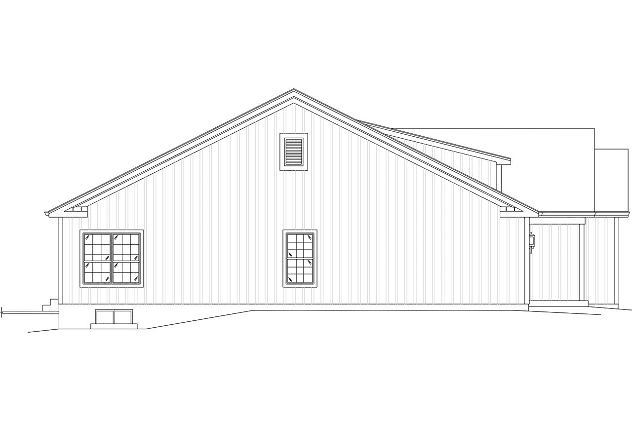 Home Plan Left Elevation of this 3-Bedroom,1762 Sq Ft Plan -138-1430