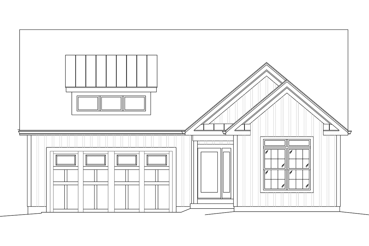Home Plan Front Elevation of this 3-Bedroom,1762 Sq Ft Plan -138-1430