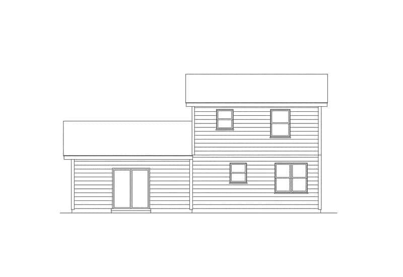 Home Plan Rear Elevation of this 3-Bedroom,1314 Sq Ft Plan -138-1439