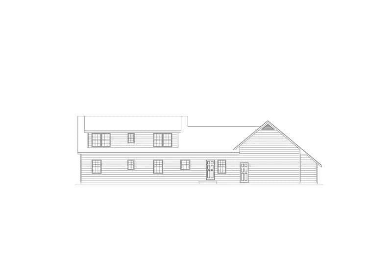 Home Plan Rear Elevation of this 4-Bedroom,1827 Sq Ft Plan -138-1447