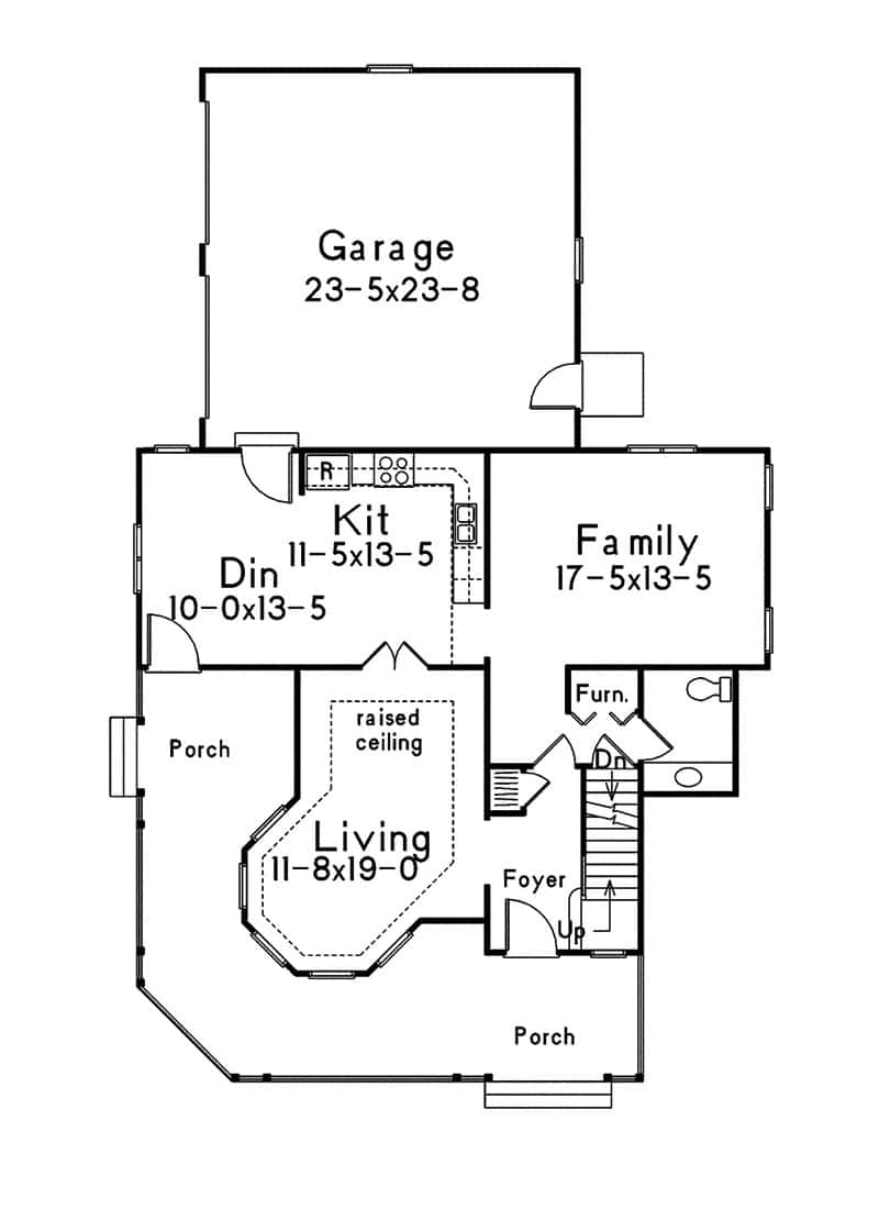 Main Level of Victorian Plan #138-1450