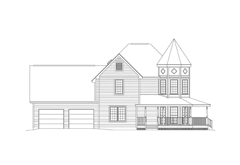 Home Plan Left Elevation of this 3-Bedroom,2050 Sq Ft Plan -138-1450