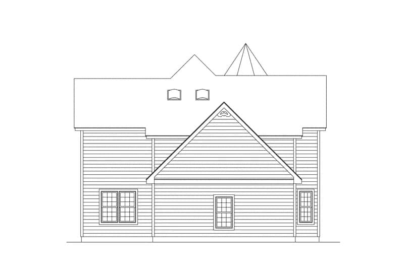 Home Plan Rear Elevation of this 3-Bedroom,2050 Sq Ft Plan -138-1450